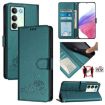 Realme V70/14x/C75 5G Cat Rat Embossed RFID Leather Case - Peacock Green - 1