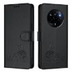 Realme Narzo 80/14 Pro 5G Cat Rat Embossed RFID Leather Case Black - 2