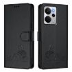 Realme 14 5G/P3 5G India Cat Rat Embossed RFID Leather Case Black - 2