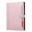 iPad Pro 13 2024 Rose Gold Leather Flip Case with Calf Texture - 2