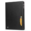 iPad Pro 13 2024 Black Leather Flip Case with Knead Skin Texture - 2