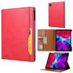 iPad Pro 13 2024 Red Leather Flip Case - Knead Skin Texture - 1