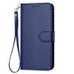 Xiaomi 14 Ultra YX0070 Carbon Fiber Leather Case with Lanyard Blue - 2