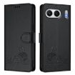 OnePlus Nord 4 5G Black Cat Rat Embossed RFID Leather Case with Lanyard - 2