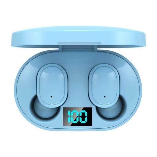 E6S LED Display TWS Wireless Bluetooth Earphone - Blue - 1