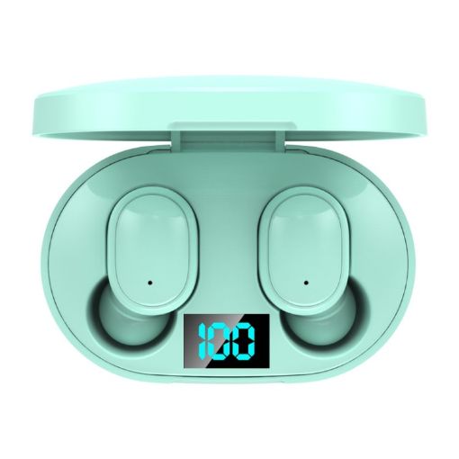E6S LED Display TWS Wireless Bluetooth Earphone - Green - 1