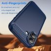 iPhone 17 Blue Carbon Fiber TPU Case - Brushed Texture Cover - 3