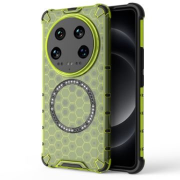 Xiaomi 14 Ultra Green Honeycomb Magnetic Ring Shockproof Case - 1