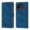 TCL 60 SE NxtPaper/605 Blue Embossed Leather Phone Case Skin Feel - 2