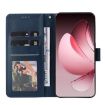 OPPO Reno13 5G Leather Phone Case, 3-Card Slots, Navy Blue, Global - 4