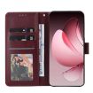 OPPO Reno13 5G Leather Phone Case, 3-Card Slots, Wine Red, Global - 4