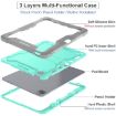 iPad Pro 13 2024 Shockproof Silicone Hybrid Case with Holder Mint/Grey - 4