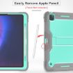 iPad Pro 13 2024 Shockproof Silicone Hybrid Case with Holder Mint/Grey - 5