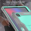 iPad Pro 13 2024 Shockproof Silicone Hybrid Case with Holder Mint/Grey - 7