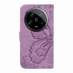 Xiaomi 14 Ultra Purple Swallowtail Butterfly Embossed Leather Case - 3