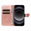 Xiaomi 14 Ultra Rose Gold Swallowtail Butterfly Embossed Leather Case - 4