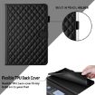 iPad Pro 13 2024 Black Rhombus Lattice Leather Smart Case - 6