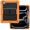 iPad Pro 13 2024 Orange Silicone Tablet Case with Strap & Holder - 2