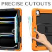 iPad Pro 13 2024 Orange Silicone Tablet Case with Strap & Holder - 4