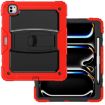iPad Pro 13 2024 Red Silicone Tablet Case with Strap & Holder - 2