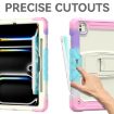 iPad Pro 13 2024 Camouflage Pink Silicone Tablet Case with Strap - 4