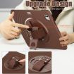 iPad Pro 13 2024 Case - Rotation Holder Silicone Hybrid PC (Chocolate) - 4