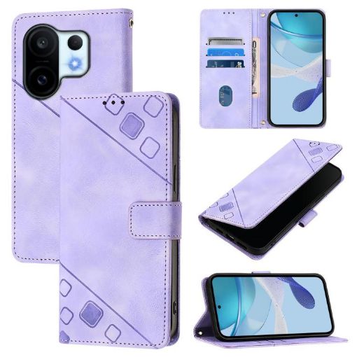 Vivo S30 Pro Mini Light Purple Embossed Leather Phone Case - 1