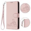 Xiaomi 14 Ultra 5G Pink Cat Rat Embossed RFID PU Case with Strap - 2