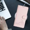 Xiaomi 14 Ultra 5G Pink Cat Rat Embossed RFID PU Case with Strap - 8