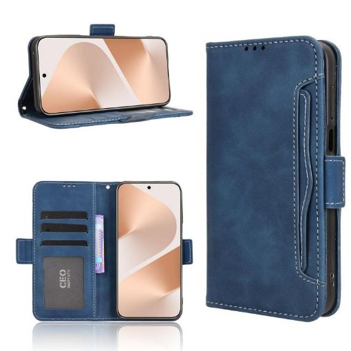 Huawei Pura 80 5G Blue Leather Phone Case with Card Slots - 1