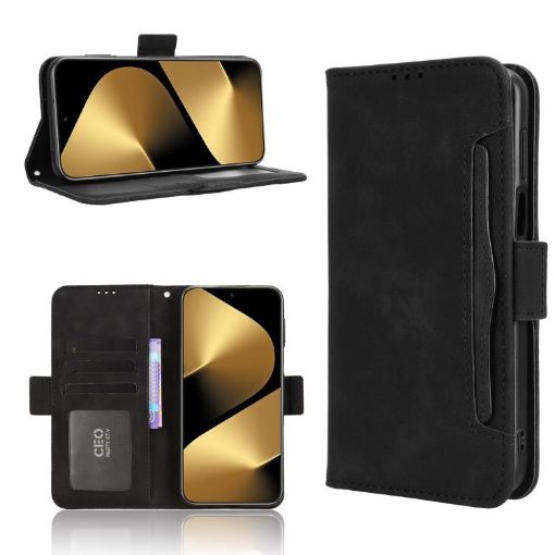 Huawei Pura 80 Pro/Pro+ 5G Leather Phone Case with Card Slots - Black - 1