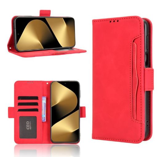 Huawei Pura 80 Pro/Pro+ 5G Red Leather Phone Case with Card Slots - 1