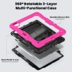 iPad Pro 13 2024 Silicone Hybrid Case with Strap - Black/Rose Red - 2