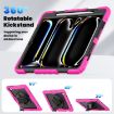 iPad Pro 13 2024 Silicone Hybrid Case with Strap - Black/Rose Red - 5