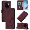 Realme Narzo 80 Pro Wine Red 3D Embossed Flip Leather Crossbody Case - 1