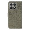 Xiaomi 14T Grey Lace Flower Embossing Flip Leather Phone Case - 3