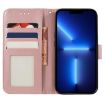 Xiaomi 14T Pro Rose Gold Lace Flower Embossing Flip Leather Case - 4