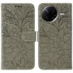 Xiaomi Poco F7 Pro/Redmi K80 Grey Lace Flower Flip Leather Case - 1