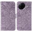 Xiaomi Poco F7 Pro/Redmi K80 Purple Lace Flower Flip Leather Case - 1