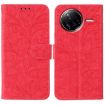 Xiaomi Poco F7 Ultra/Redmi K80 Pro Red Lace Flower Flip Leather Case - 1