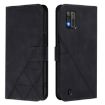 ZTE Blade A52 Lite Black 3D Embossed Flip Leather Crossbody Case - 2