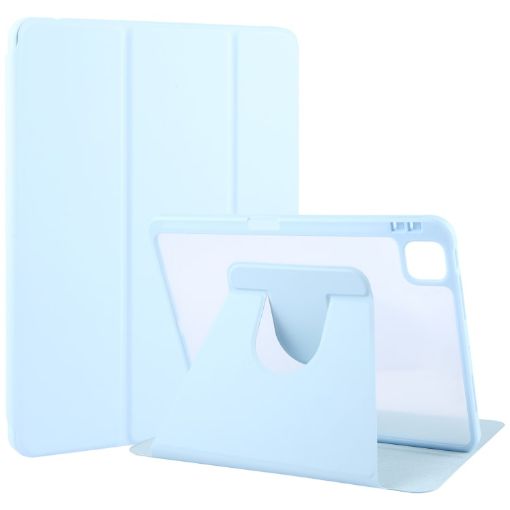 iPad Pro 13 2024 GEBEI Sky Blue Acrylic TPU Rotating Case with Pen Slot - 1