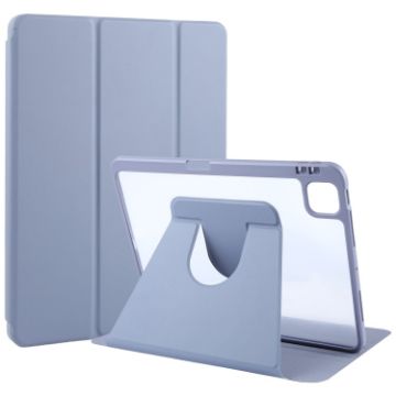 iPad Pro 13 2024 GEBEI Light Purple Rotating Leather Case with Pen Slot - 1