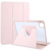 iPad Pro 13 2024 GEBEI Pink Acrylic TPU Rotating Leather Case with Pen Slot - 1