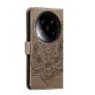 Xiaomi 14 Ultra Grey Leather Case - Sun Mandala Embossing Pattern - 3