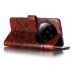 Xiaomi 14 Ultra Brown Leather Case - Sun Mandala Embossing Pattern - 5