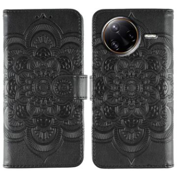 Xiaomi Poco F7 Ultra/Redmi K80 Pro Black Sun Mandala Leather Case - 1