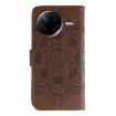 Xiaomi Poco F7 Pro/Redmi K80 Brown Sun Mandala Embossed Leather Case - 3