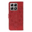 Xiaomi 14T Pro Red Leather Case - Sun Mandala Embossing Pattern - 3