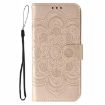 Xiaomi 14T Rose Gold Sun Mandala Embossed Leather Phone Case - 2